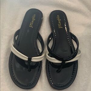 🎈NEW J. McLaughlin Caitlin Navy and White Sandals shoes with Two-Tone size 9